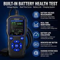 Lector de Códigos OBD2 UDIAG CR720, Escáner de Diagnóstico para Auto, Probador de Batería, Pantalla de 1.77 Pulgadas, 10 Modos, Consulta de DTC para Vehículos de 12V