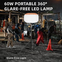 Lampe de travail extérieure LED 60W 500W 1400W, tour à ballon sur trépied, éclairage temporaire, lumière du jour blanche, indice de protection IP54, rotation à 360 degrés