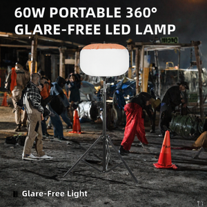 Lampe de travail extérieure 60W 500W 1400W, projecteur à ballon, lampes de tour extérieures avec trépied pour éclairage temporaire, lumière blanche du jour - Product Image 2