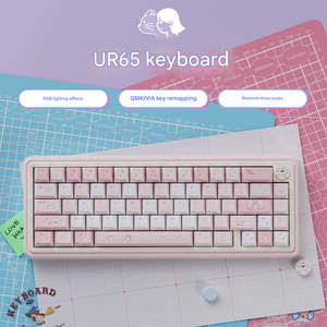 UR65 Blau/Pink/Rot Anpassung der mechanischen Tastatur Tri-Mode-Dichtung Hot-Swap-fähiges RGB Unterstützt QMK/VIA-Tastaturen - Product Image 3