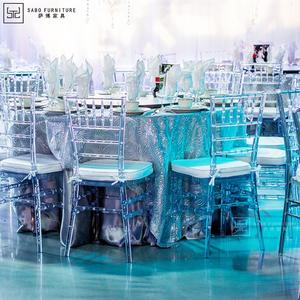 Sillas Chiavari de Resina Plástica Transparente Portátiles al por Mayor, Sillas Acrílicas Transparentes Apilables para Eventos, Fiestas, Hoteles, Banquetes, Bodas - Product Image 4