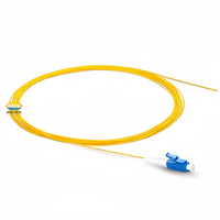 Kabel Patch Fiber Optik Singlemode Simplex 0.9mm G657A Warna Kuning, Harga Pabrik SC LC FC ST Pigtail PC UPC APC, 1M