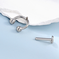 TOPOSH Filetage Interne CBR Helix Stud Titane Dos Plat Boucle D'oreille Cartilage Boucle D'oreille Tragus Boucle D'oreille pour les Femmes