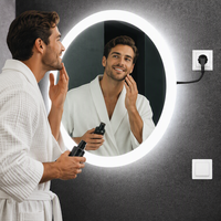 Miroir rond intelligent moderne avec éclairage LED, miroir de salle de bain, miroir de maquillage, indice de protection IP44, pour la maison, la salle de sport, le salon, la salle de bain, l'hôtel