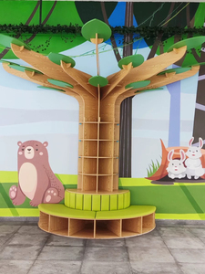 מונטסורי ילדים ספריית עץ קריאת ספר מדף בגן ילדים רהיטי עץ בצורת סיכת ארון עץ פינת קריאה - Product Image 3