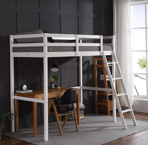 <span class=keywords><strong>Lit</strong></span> superposé en bois pour enfants, adolescents et adultes, <span class=keywords><strong>lit</strong></span> simple, pas besoin de sommier tapissier, <span class=keywords><strong>blanc</strong></span> - Product Image 1