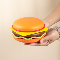 Ensemble de plats superposés de style hamburger - Assiettes en plastique originales pour les collations, les os et les amuse-gueules, plateau de service amusant