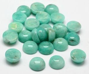 Cabochons d'amazonite précieuse de qualité supérieure 100% Amazonite naturelle ronde dos plat pierres précieuses en vrac pour la fabrication de bijoux utilisation OEM en vrac - Product Image 5