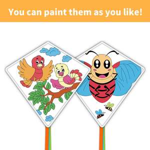 Cerf-volant triangulaire à peindre soi-même 2026 avec peinture diamant, cerf-volant vierge pour l'enseignement et le <span class=keywords><strong>dessin</strong></span>, jouets volants - Product Image 1