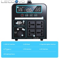 Générateur solaire portable LECOOVO E500S 500W avec onduleur à onde sinusoïdale pure, batterie LiFePO4, contrôleur MPPT pour usage extérieur et domestique