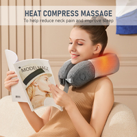 Masseur de cou gonflable portable, oreiller de massage à compression d'air, massage shiatsu électrique sans fil avec chaleur