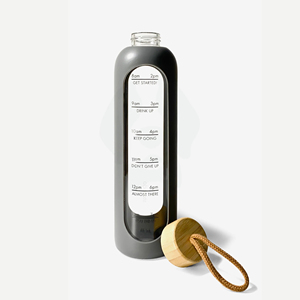 Bouteille d'eau en verre avec couvercle en bambou, étui de protection en silicone, 1000 ml, bouteille de sport avec bouchon à vis - Product Image 3