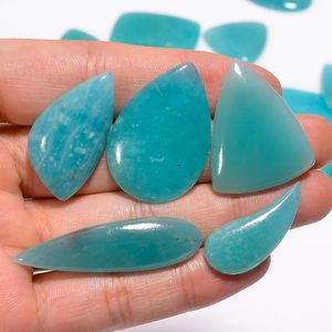 Cabujones de Amazonita Natural, Gemas Sueltas de Diferentes Formas, Pulidas en Azul, para la Elaboración de Joyería - Product Image 4