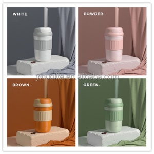 New 300ml 400ml <b>Drinking</b> Bottle with Silicone Sleeve Korea Style Portable Fashion Coffee Tumbler Mini Car Travel Coffee Mug - Product Image 4