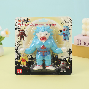 Jouet anti-stress créatif transfrontalier en forme de monstre à cheveux longs, à pincer, pour la décompression musicale, figurine décorative - Product Image 3