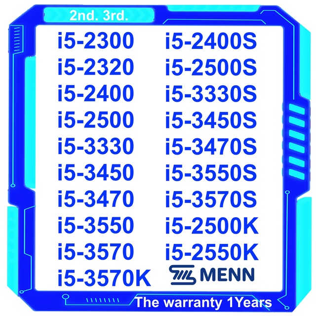 CPU 3rd Gen I5 2300 2320 2400 2500 3330 3450 3470 3550 3570 2400S 2500S 3330S 3450S 3470S 3550S 3570S 2500K 2550K Processor