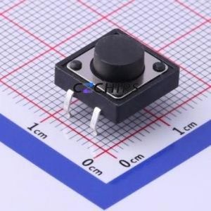 UK-B0224-G6-250 Tactile Switch Through hole-4P,12x12mm Switch Single Pole Single Throw Round Button 2.5N Through Hole - Product Image 1