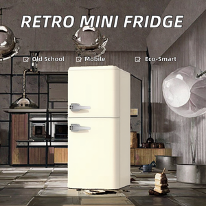 Vente à chaud de <span class=keywords><strong>mini</strong></span> réfrigérateur portable de style rétro de 72L et de compresseur en acier inoxydable pour congélateur supérieur pour la maison et l'extérieur - Product Image 2