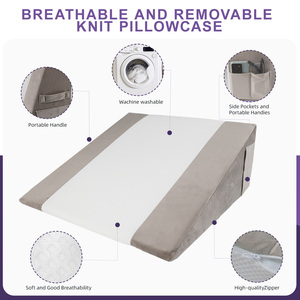 Almohada de cuña de cama de espuma viscoelástica para dormir con reflujo ácido ortopédico multifunción - Product Image 4