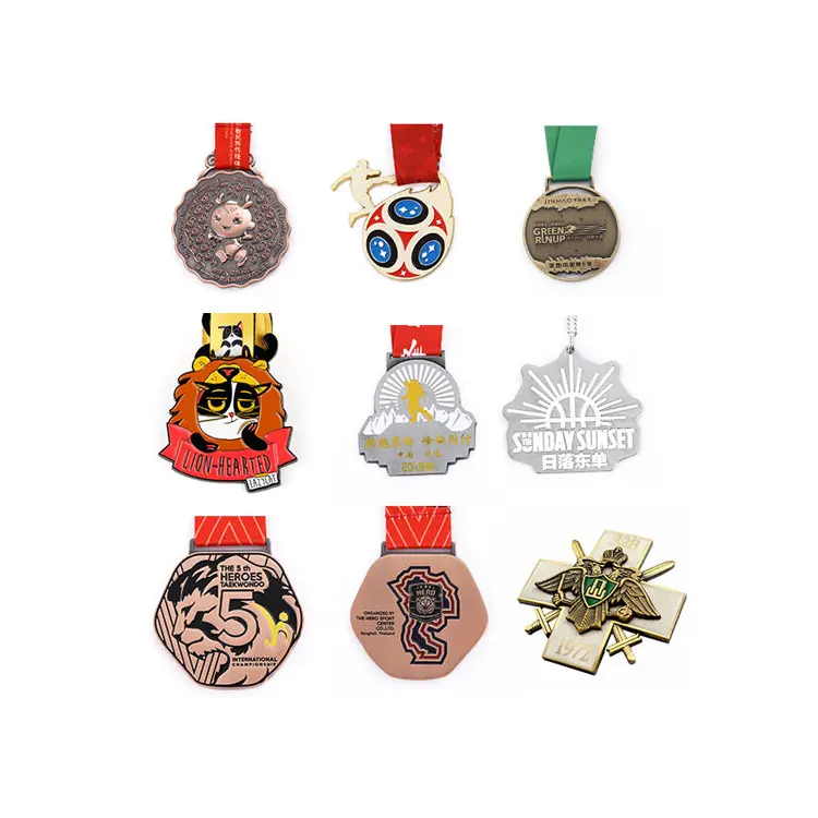NOBAO grosir Custom Made medali emas perak berlapis produk murah seng Aloi Casting kustom logam dan perunggu medali olahraga