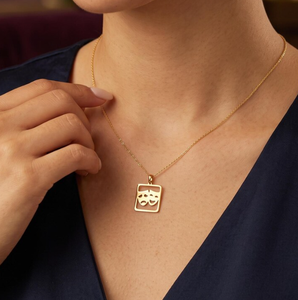 Collar con Máscara de Comedia <span class=keywords><strong>y</strong></span> Tragedia, Regalo para Amantes del Teatro, Chapado en Oro de 18K, Colgante con Símbolo Dramático, Joyería Fina, Regalo para Actor - Product Image 2