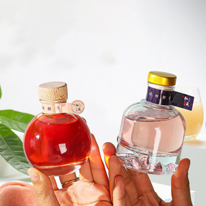 Mini petit rond vide personnalisé Tequila Gin <span class=keywords><strong>Vodka</strong></span> Whisky bouteille 100ml jus gingembre verre vin liqueur Shot spiritueux bouteille avec bouchon - Product Image 3