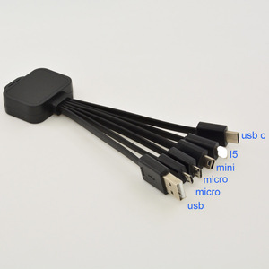 Chất lượng cao OEM đa <span class=keywords><strong>USB</strong></span> adapter <span class=keywords><strong>5</strong></span> trong <span class=keywords><strong>1</strong></span> sạc cáp kết nối sạc cáp cho điện thoại di động với ánh sáng LED - Product Image 5