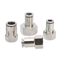 Connecteur pneumatique PCF en acier inoxydable, raccord rapide à enfoncer 4 6 mm 1/8 1/4 3/8 1/2 BSPP filetage femelle, connecteur pneumatique rapide