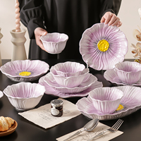 Pansy Clove Purple Luxury Bohemian Stoneware Dishwasher & Microwave Safe Holiday Tableware