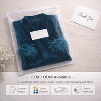 Nouvelle conception 2026 – Abaya ouverte de luxe en velours, robe musulmane modeste d'hiver avec poignets à plumes pour femmes – Vente en gros OEM ODM