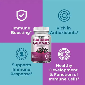 Ausreson OEM Organic Supplements Black Elderberry <b>Gummies</b> Zinc <b>Vitamin</b> c Elderberry <b>Gummies</b> - Product Image 3