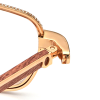 Gafas de Madera Borregls para Hombre, Diseño de Marca, 720 Diamantes, Monturas Cuadradas, Gafas Ópticas de Lujo para Mujer 17550180