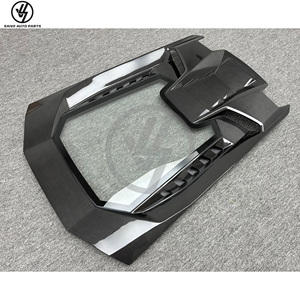 Performante Dry Carbon Fiber Glossy Twill Weave Rear <b>Engine</b> <b>Hood</b> Bonnet Glass Body Kit Accurate 1:1 Fitment New Black - Product Image 6