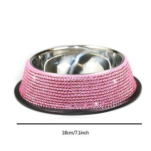 Bols pour chiens rose faits à la main en strass Bling bols en acier inoxydable pour animaux de compagnie mangeoire pour chiot chats chiens - Product Image 6