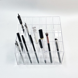 Acrylic Storage Box With 20 Compartments Transparent Cosmetic Organizer For Makeup Pens And Brushes Desktop Use Heavy Duty - Product Image 1