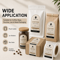 Étiquettes personnalisées pour sacs de café, autocollants adhésifs imperméables, logo privé pour sachets de café, étiquettes d'emballage de vente au détail
