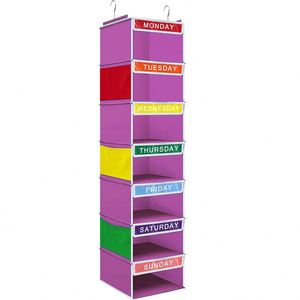 Organizador Colgante Plegable para Puerta con 5 Bolsillos Transparentes a Prueba de Polvo, Multifuncional para Juguetes de Niños, Armario y Sala de Estar - Product Image 5