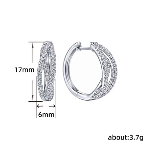 Orecchini a Clip Minimalisti con Linee Incrociate, Eleganti Orecchini di Lusso Leggero alla Moda per Donne - Product Image 3
