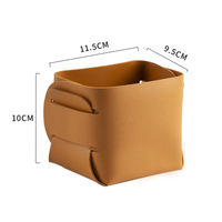Boîte de rangement rectangulaire pliable en cuir PU de luxe écologique pour papeterie télécommande divers organisateur plateau panier
