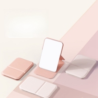 Vente flash - Miroir de maquillage portable de voyage en cuir PU personnalisé avec logo, multifonction, rose, coloré, petit, vente en gros