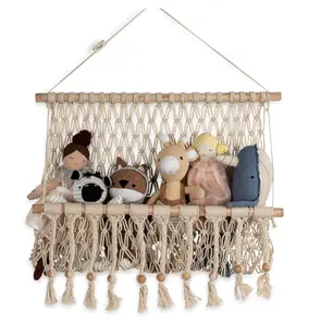 Baby Willow Macrame Hanging Storage Bin Bohemian-Style Storage Bin For The Nursery Or Kid's Room