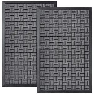 JKhousehold 30 X17 Inch Grey Color Indoor Dirt Trapping Rubber Backing Door Mat