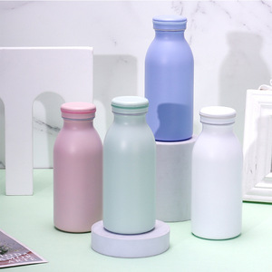 Stainless Steel Mini <b>Thermos</b> <b>Bottle</b> 304 Inner 201 Outer Pale Light Blue Light Powder Color Home Use Gift - Product Image 1