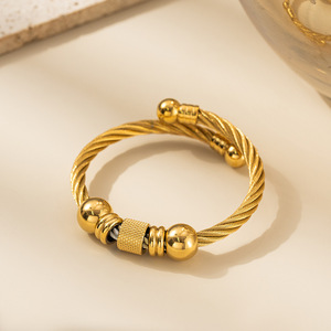 Nouveaux accessoires, <span class=keywords><strong>bracelet</strong></span> ouvert en <span class=keywords><strong>fil</strong></span> d'acier personnalisé européen et américain, tendance, neutre, en acier inoxydable pour hommes et femmes - Product Image 4