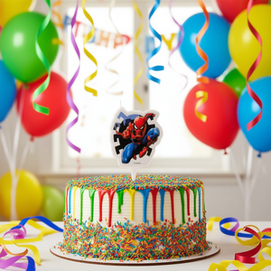 Vela de Cumpleaños de Spiderman de 7 cm, Decoración para Pastel - Product Image 3