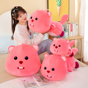 Soft Toy Plush Toy Pink Beaver <strong>Pillow</strong> Baby Plush Toys Soft <strong>Comic</strong> <strong>Pillow</strong> for Sleeping - Product Image 2