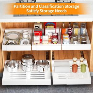 Chinese Supply Kitchen Cabinet Under <b>Shelf</b> Slide Storage Hang Pull Out Cabinet Organizer Extendable Slide Out Drawer for Kitchen - Product Image 6