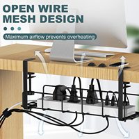 Panier pour câbles sans perçage pour la gestion des câbles, gestion des câbles en métal robuste sous le bureau avec pince pour la maison et le bureau