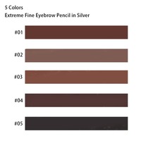 Crayon à sourcils à marque privée avec brosse, 5 teintes, imperméable, longue tenue, logo personnalisé, cosmétiques vegan en gros