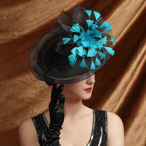 الكمال ساحر قبعة زهرة سيناماي شرائط الريش عقال ، كينتاكي ديربي الزفاف الشاي حزب فاسكيتر - Product Image 3